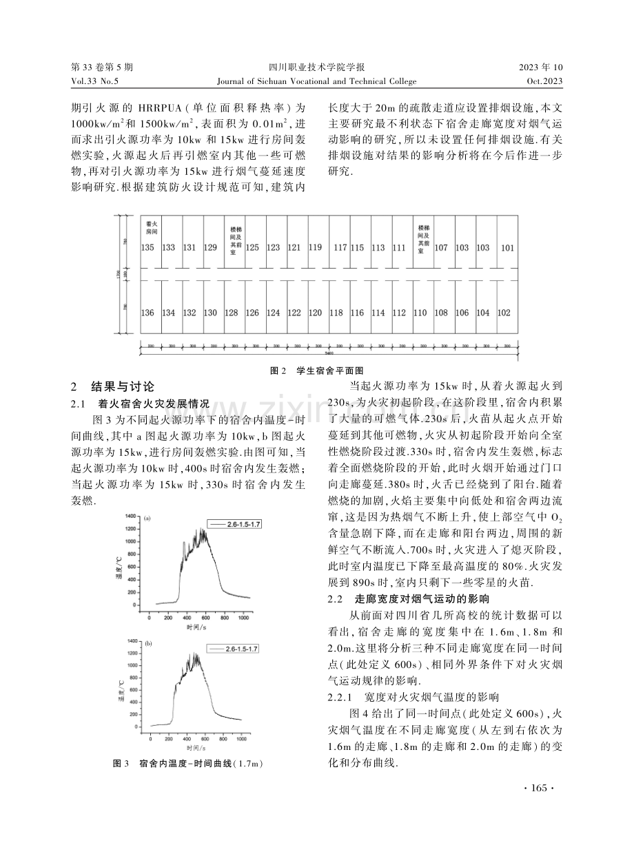 高校宿舍走廊宽度对火灾烟气流动性影响的数值模拟.pdf_第3页