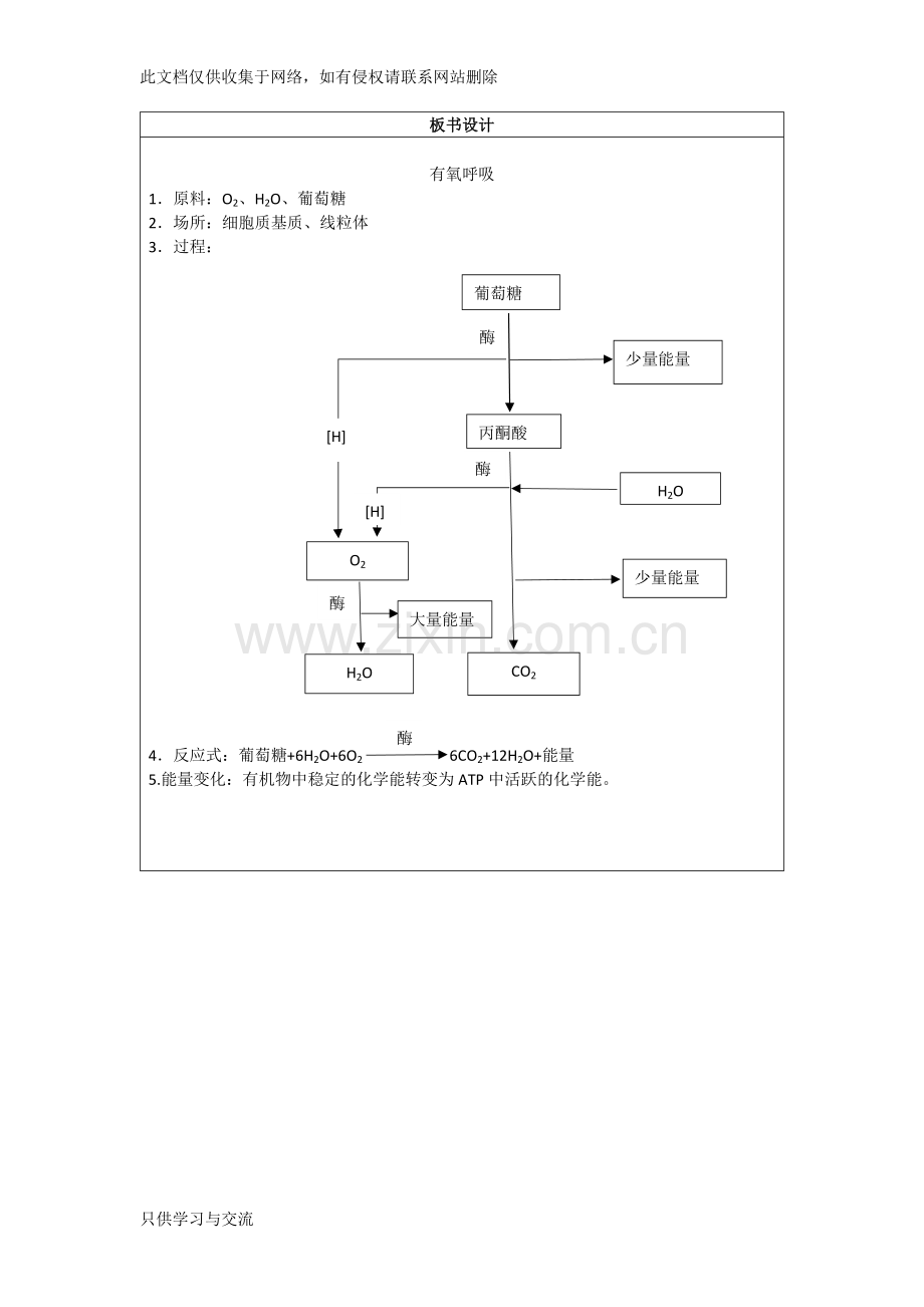 有氧呼吸教学设计演示教学.docx_第3页