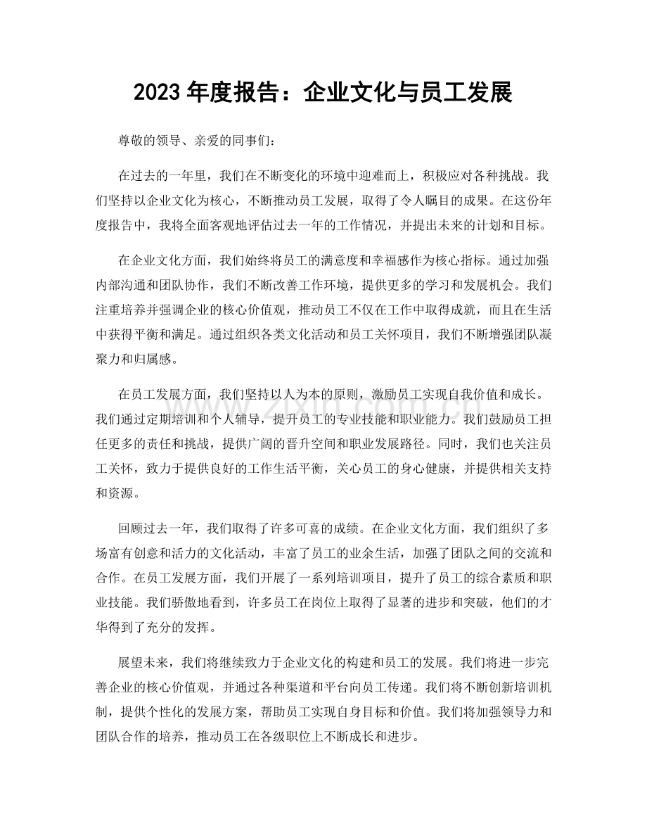 2023年度报告：企业文化与员工发展.docx_第1页