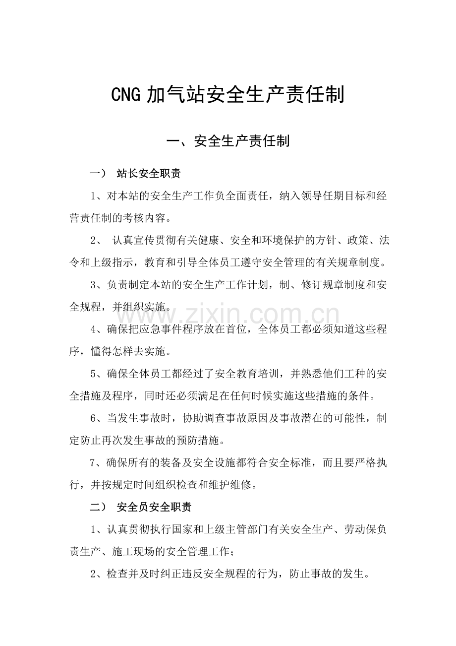 CNG加气站安全生产责任制.doc_第1页