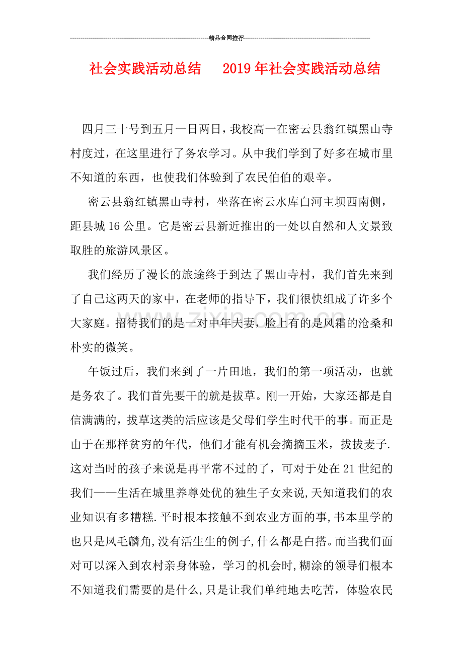 社会实践活动总结---2019年社会实践活动总结.doc_第1页