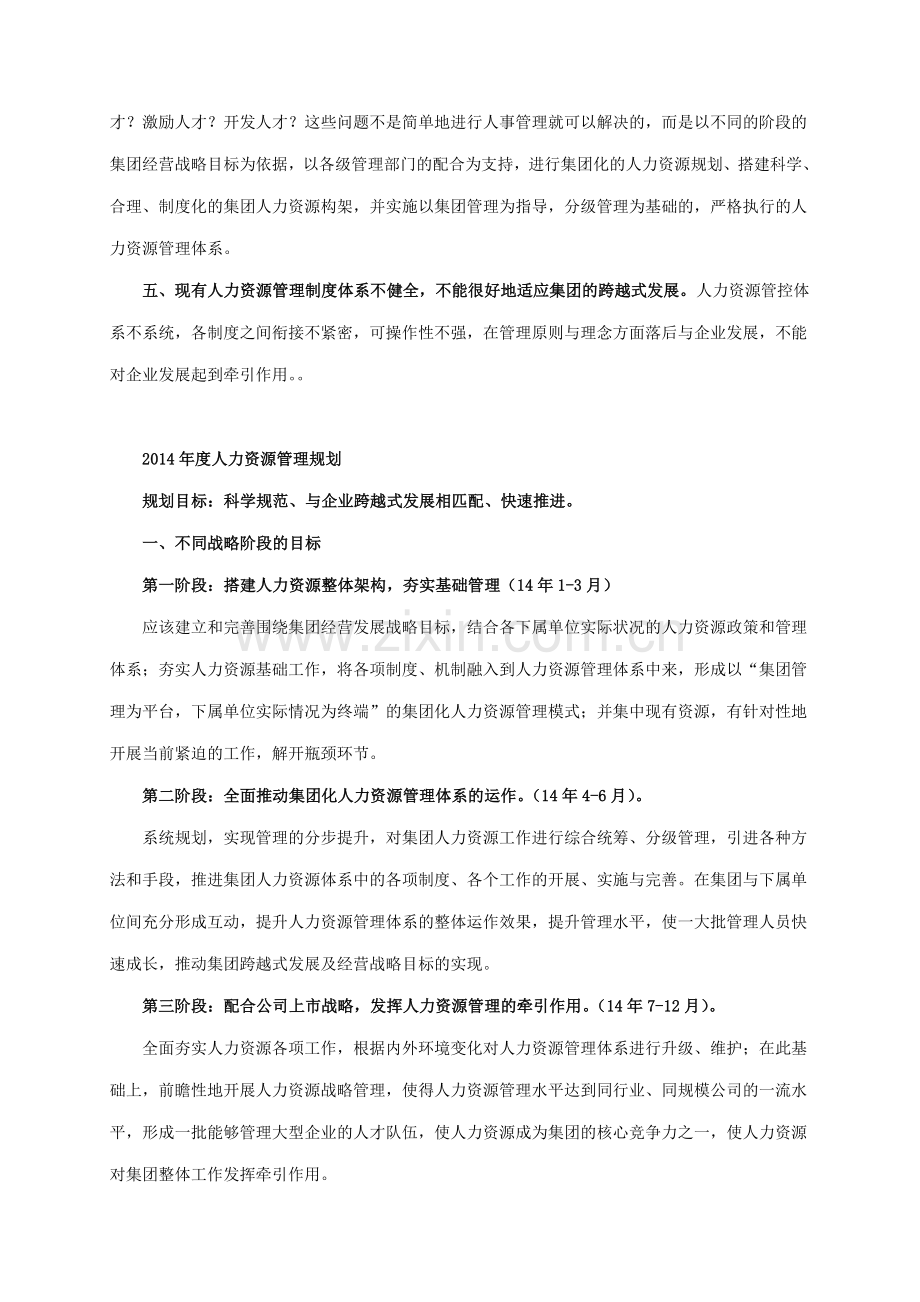 2014年集团人力资源管理规划.doc_第2页