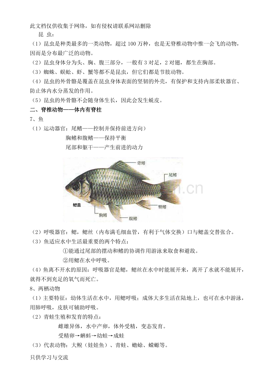 新人教版八年级上册生物期末复习提纲(16开)教程文件.doc_第2页