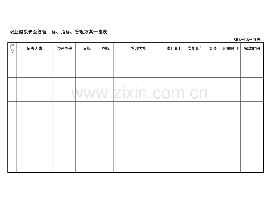 07-职业健康安全管理方案控制程序(记录表)(J).doc_第1页