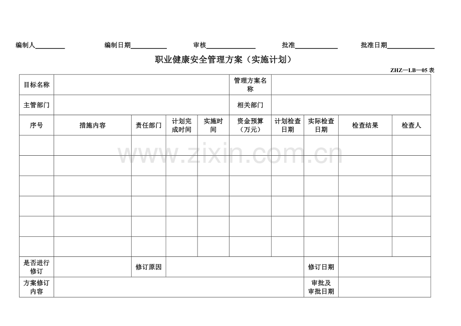 07-职业健康安全管理方案控制程序(记录表)(J).doc_第2页