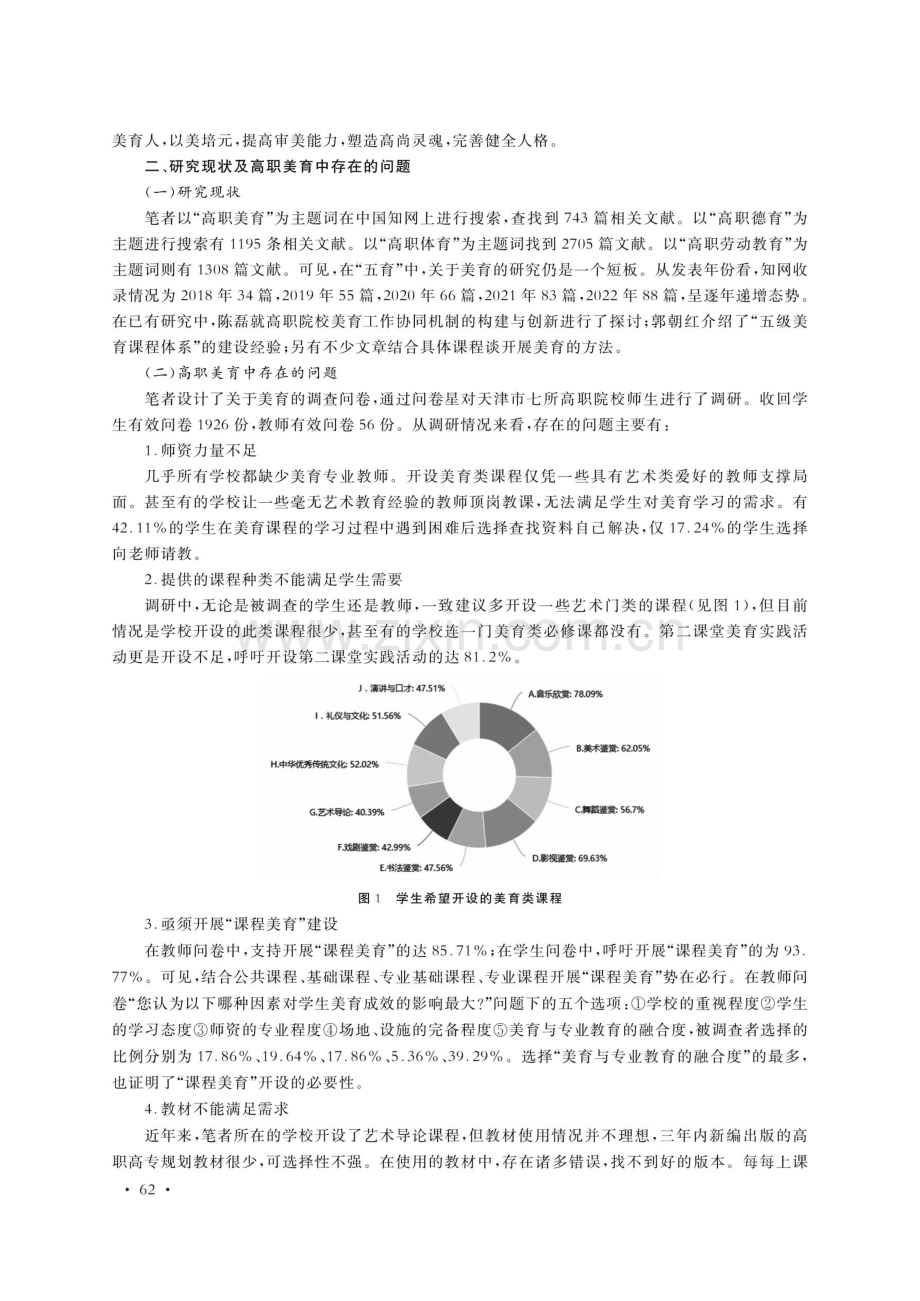 高职院校美育的价值意蕴与实施路径研究——以艺术导论课程为例.pdf_第2页