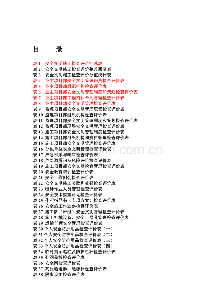 基建工程安全文明施工检查评价标准表式(word版)..doc_第1页