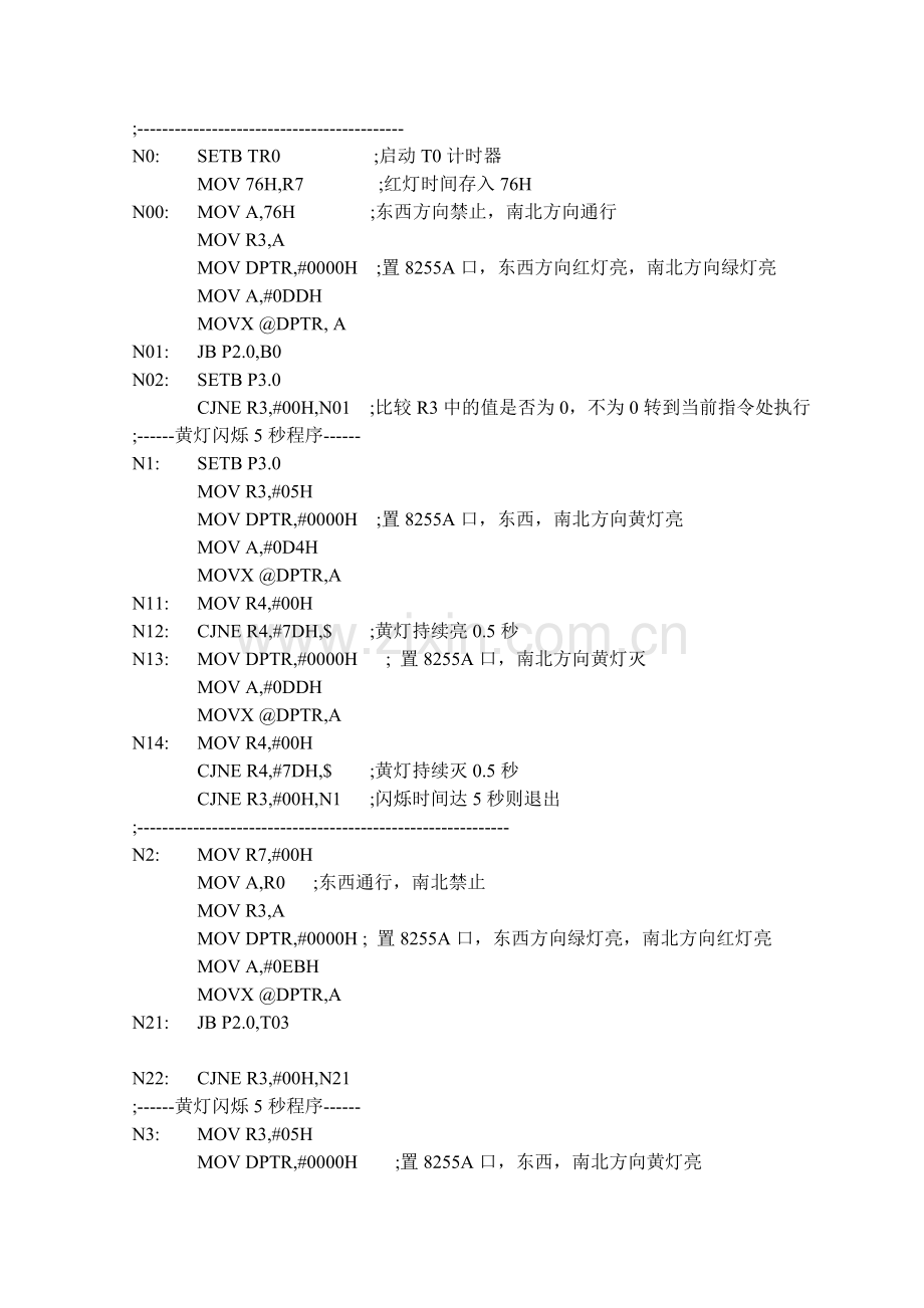 单片机控制交通灯程序代码.doc_第2页