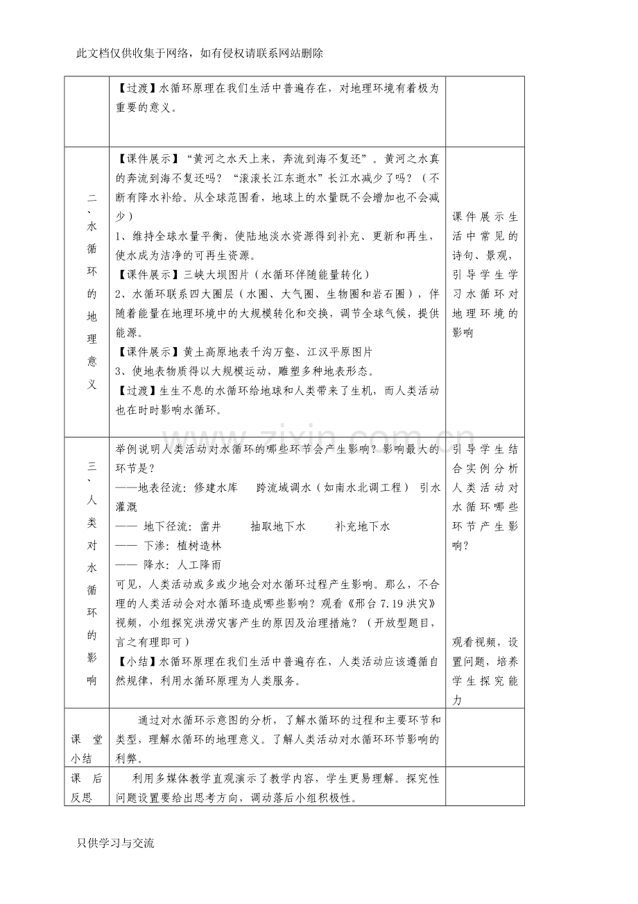 水循环教学设计知识讲解.docx_第3页