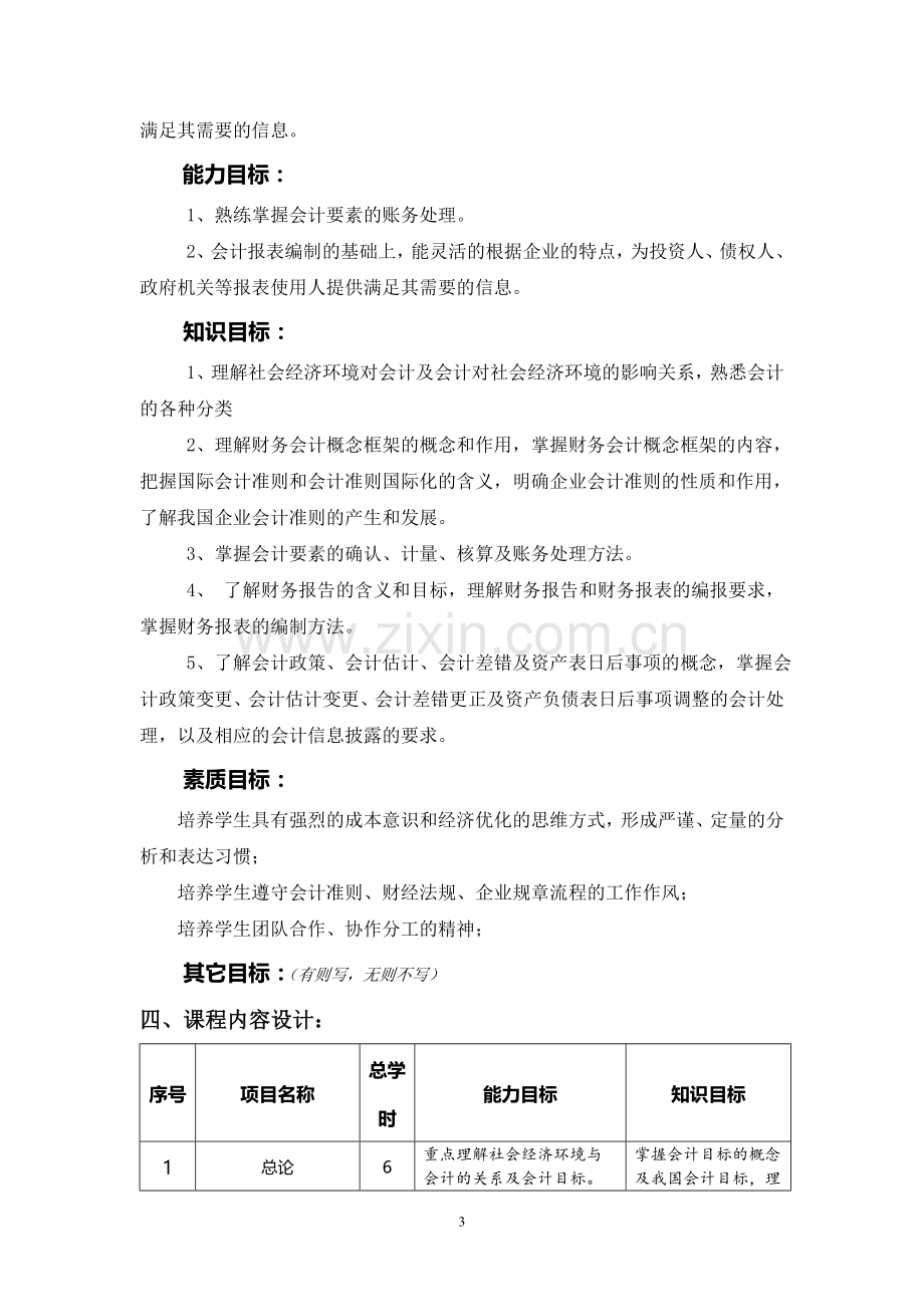 《财务会计》课程标准(含考核方案).doc_第3页