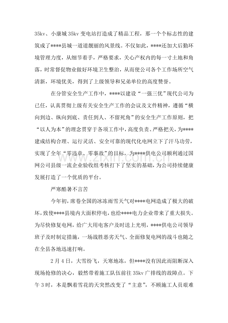 电力供电公司副经理模范先进事迹材料.doc_第2页