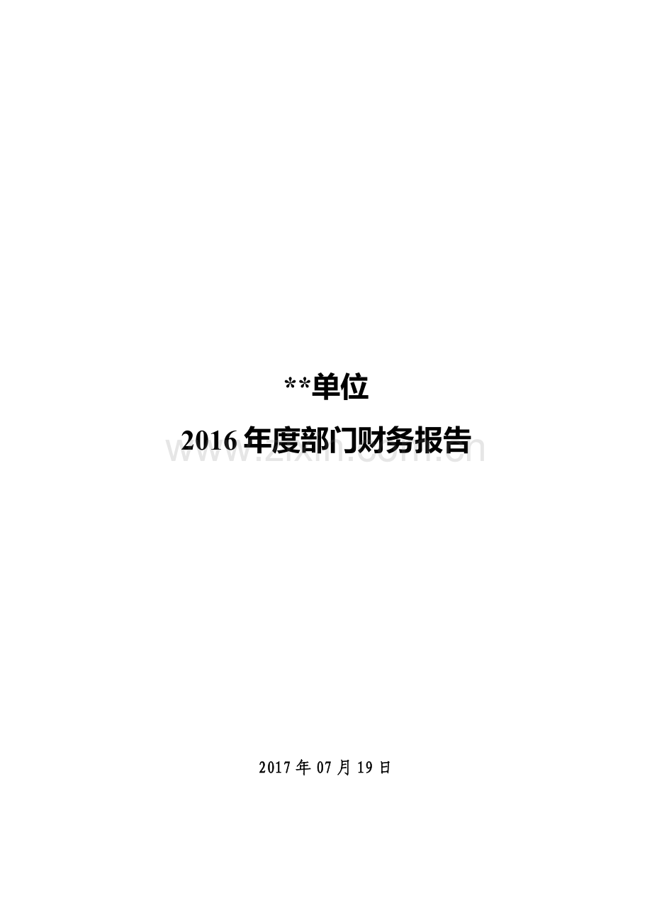 2016年度部门财务报告--模板.doc_第1页