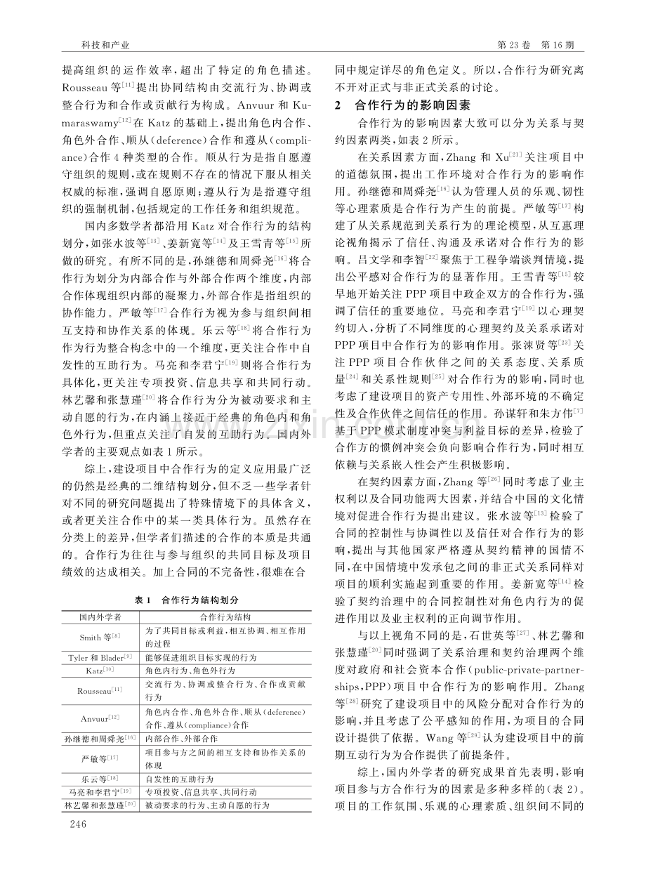 工程建设项目跨组织合作行为影响机制研究综述.pdf_第2页