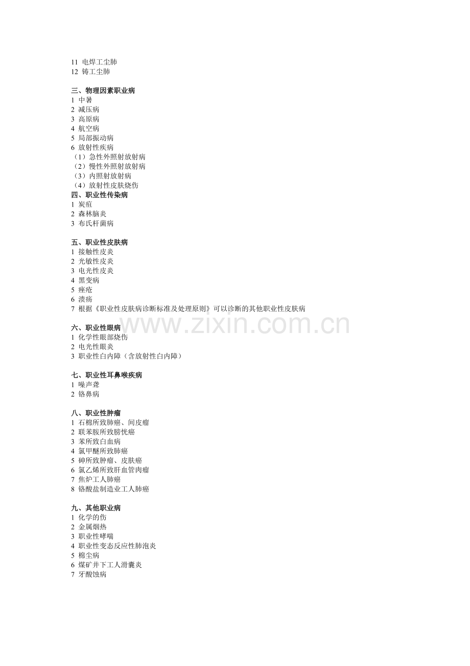 职业病范围和职业病患者处理办法的规定附职业病清单.doc_第3页