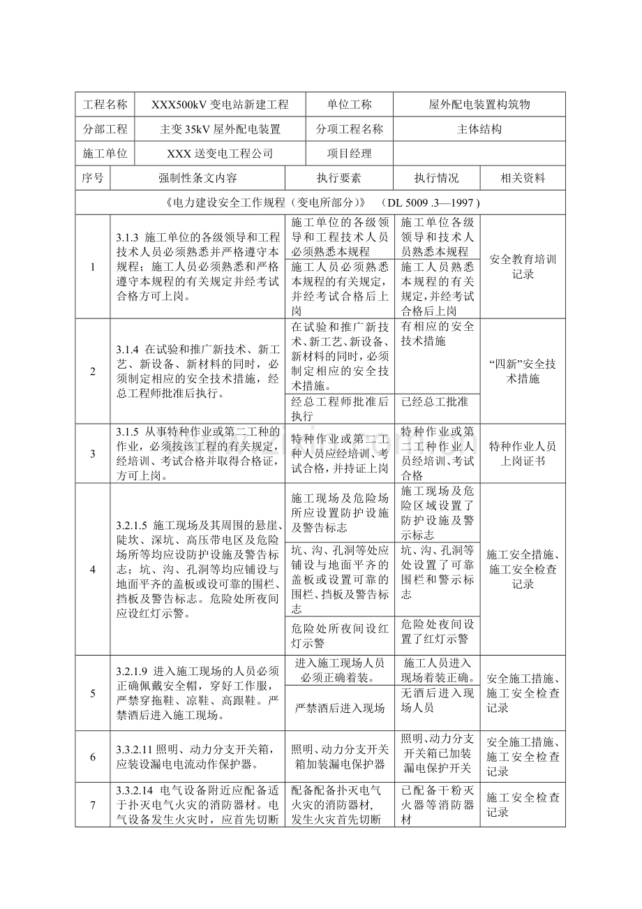 变电站新建工程强条记录.docx_第3页