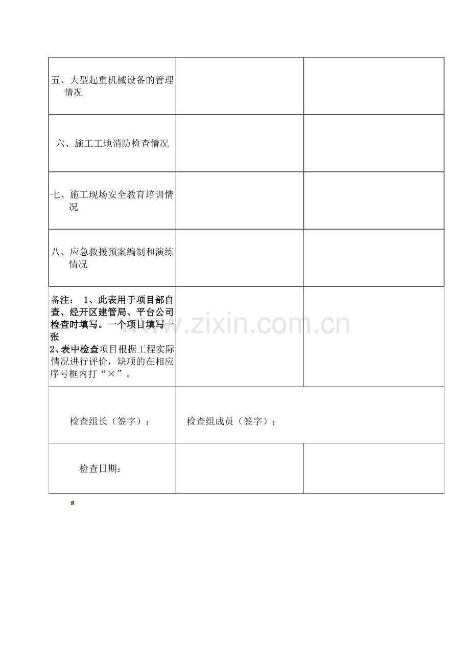 房屋建筑和市政基础设施工程--------------------------------安全生产重大隐患排查治理检查表..doc_第2页