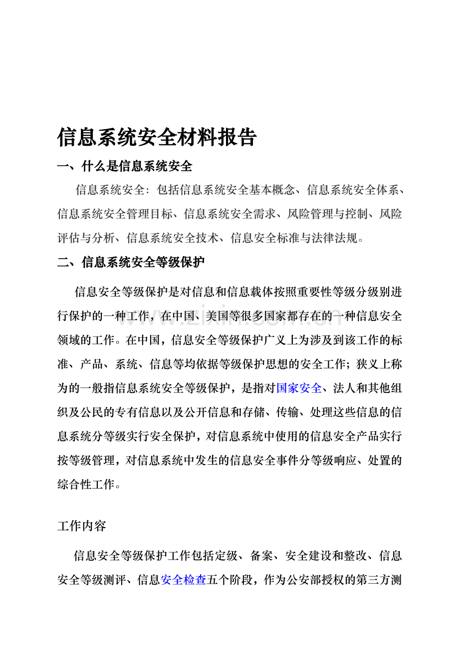 信息系统安全自查报告..doc_第1页