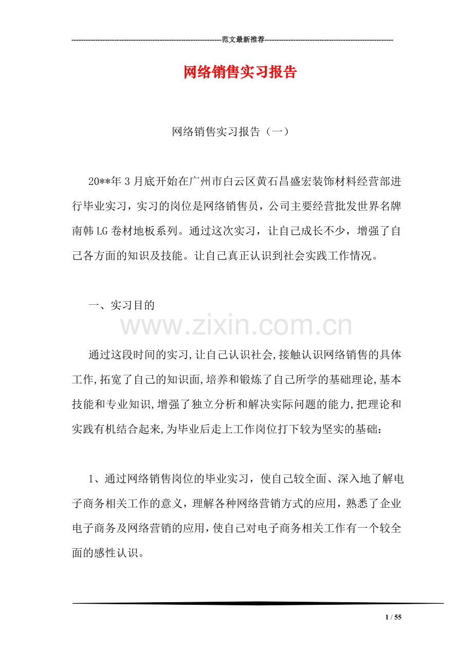 网络销售实习报告.doc_第1页