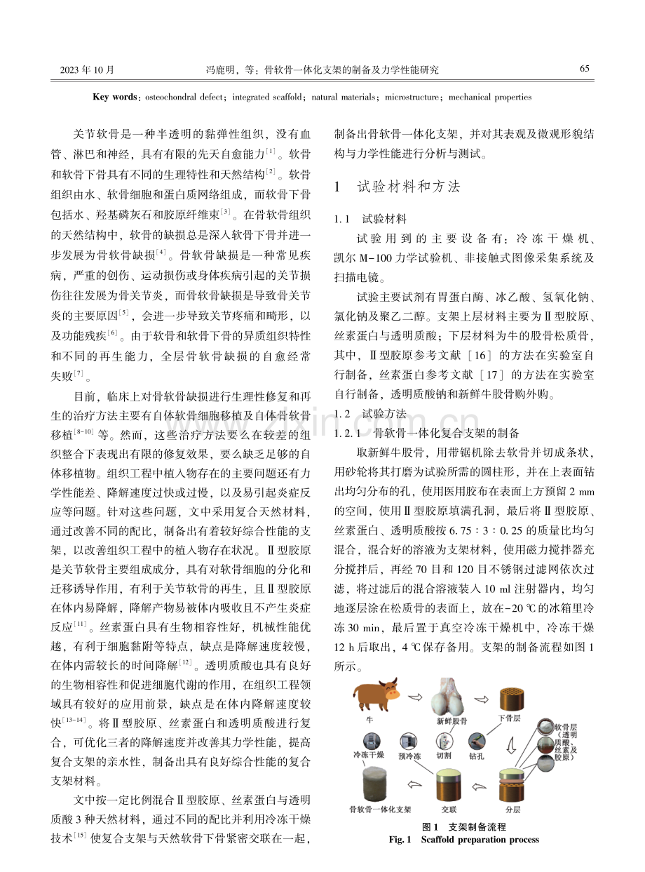 骨软骨一体化支架的制备及力学性能研究.pdf_第2页