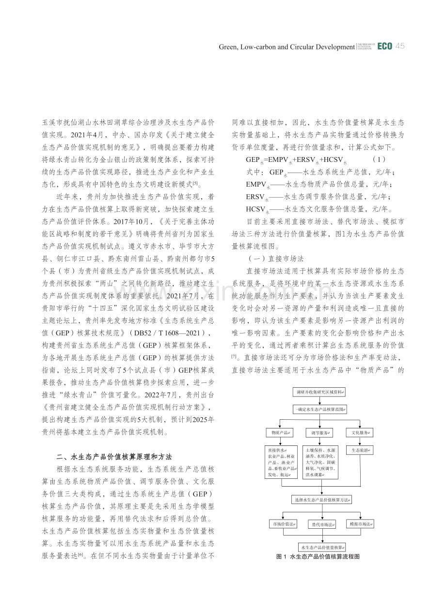 关于贵州长江流域水生态产品价值核算与实现机制的思考.pdf_第3页