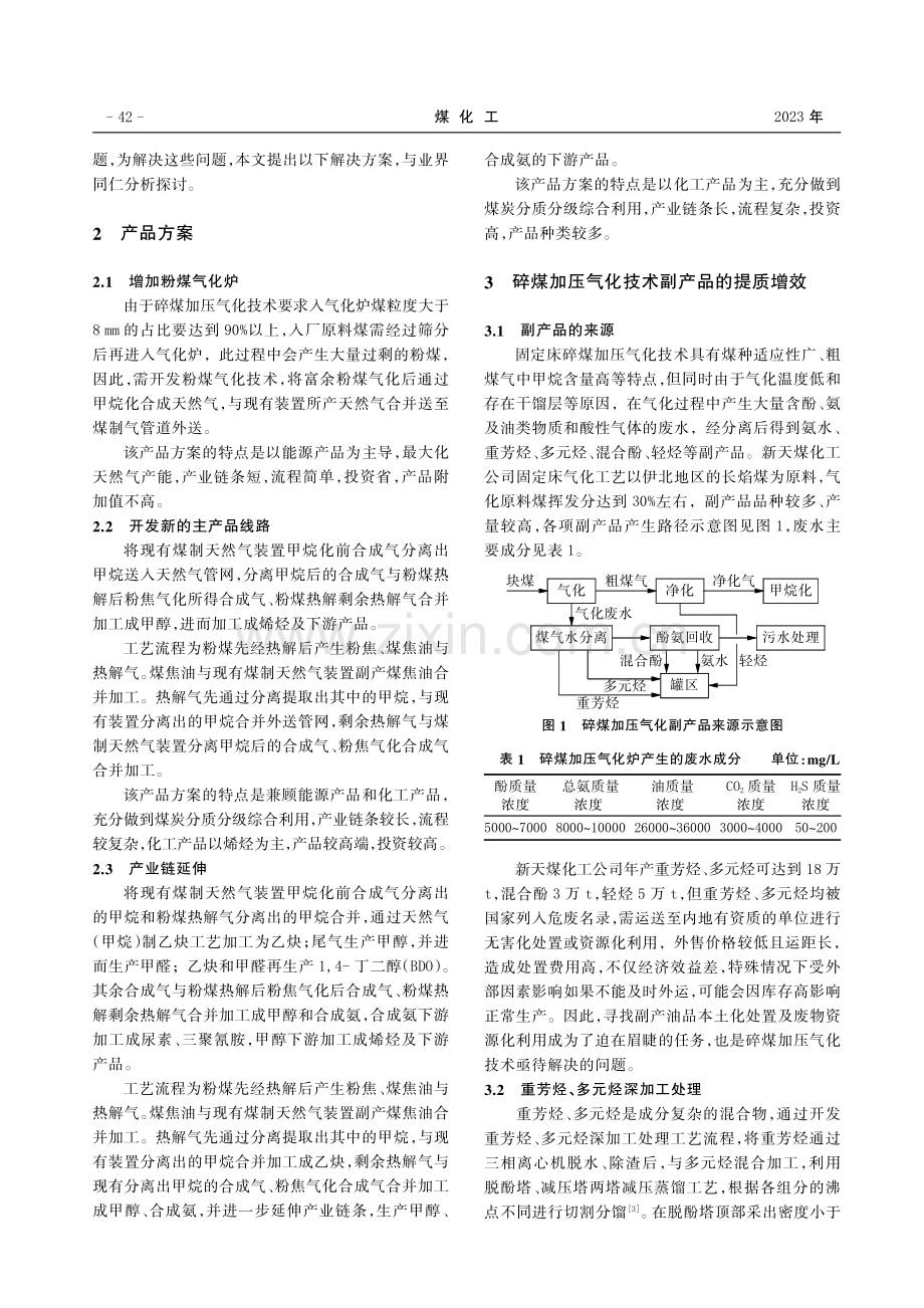 固定床碎煤加压气化产品的产业延伸与优化.pdf_第2页