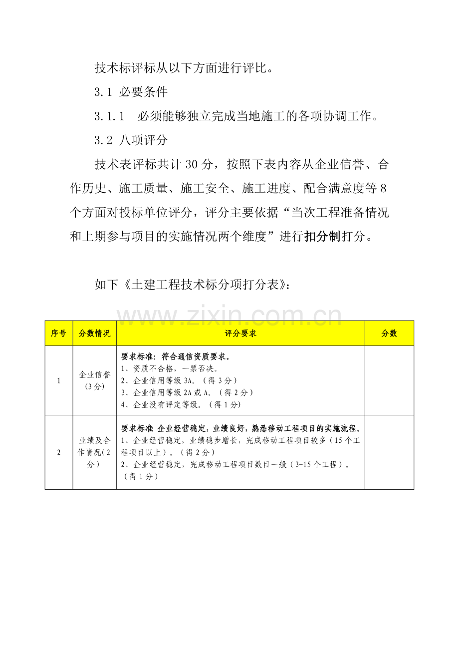 2013年新疆移动哈密分公司土建项目招投标评标办法.doc_第3页