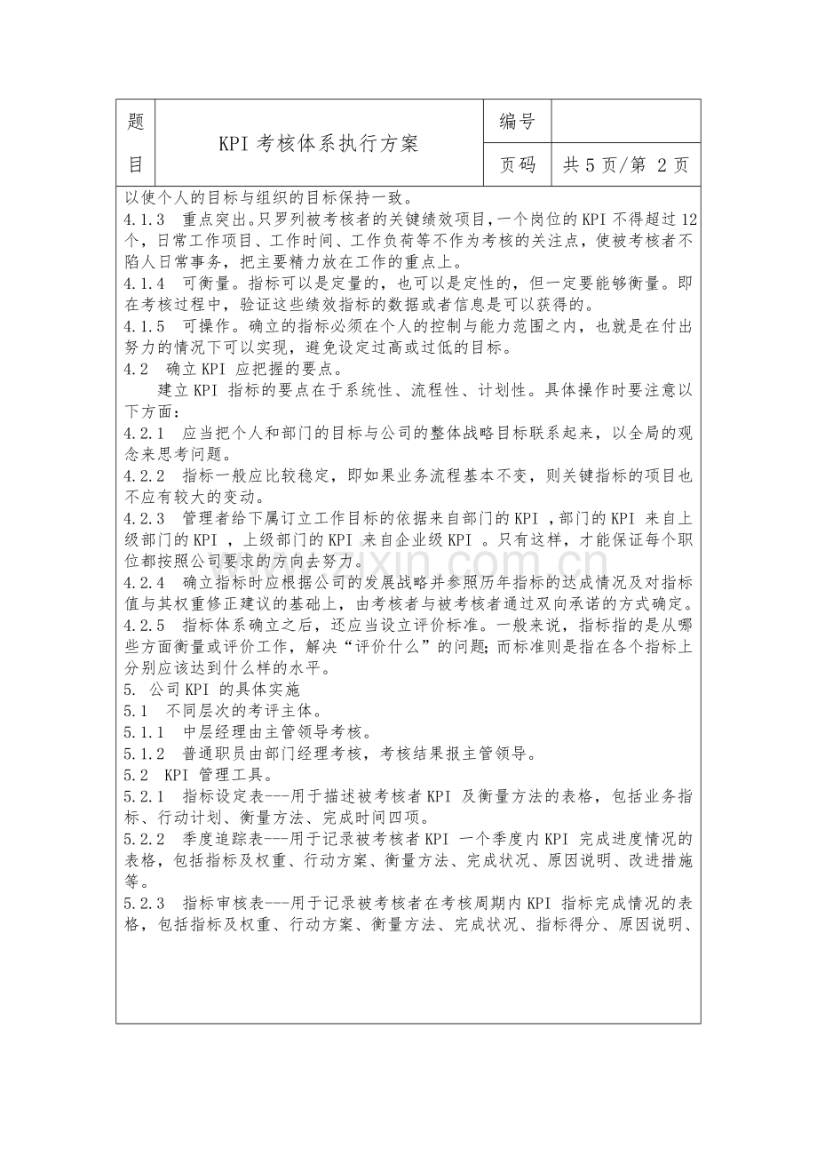 KPI考核体系执行方案.docx_第2页