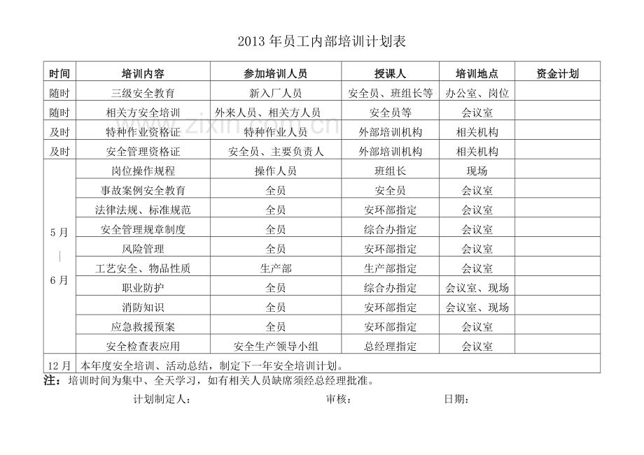 503-员工培训计划表.doc_第2页