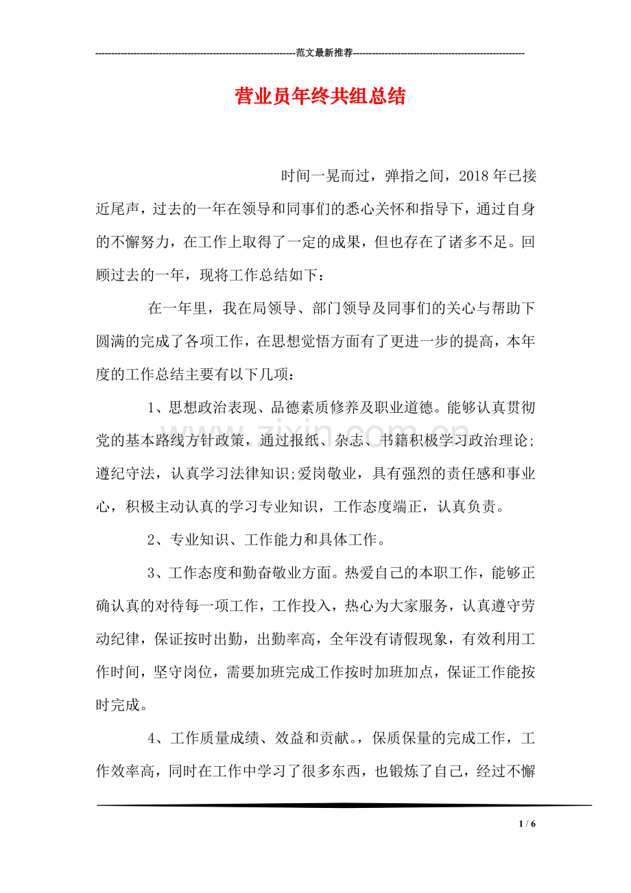 营业员年终共组总结.doc_第1页