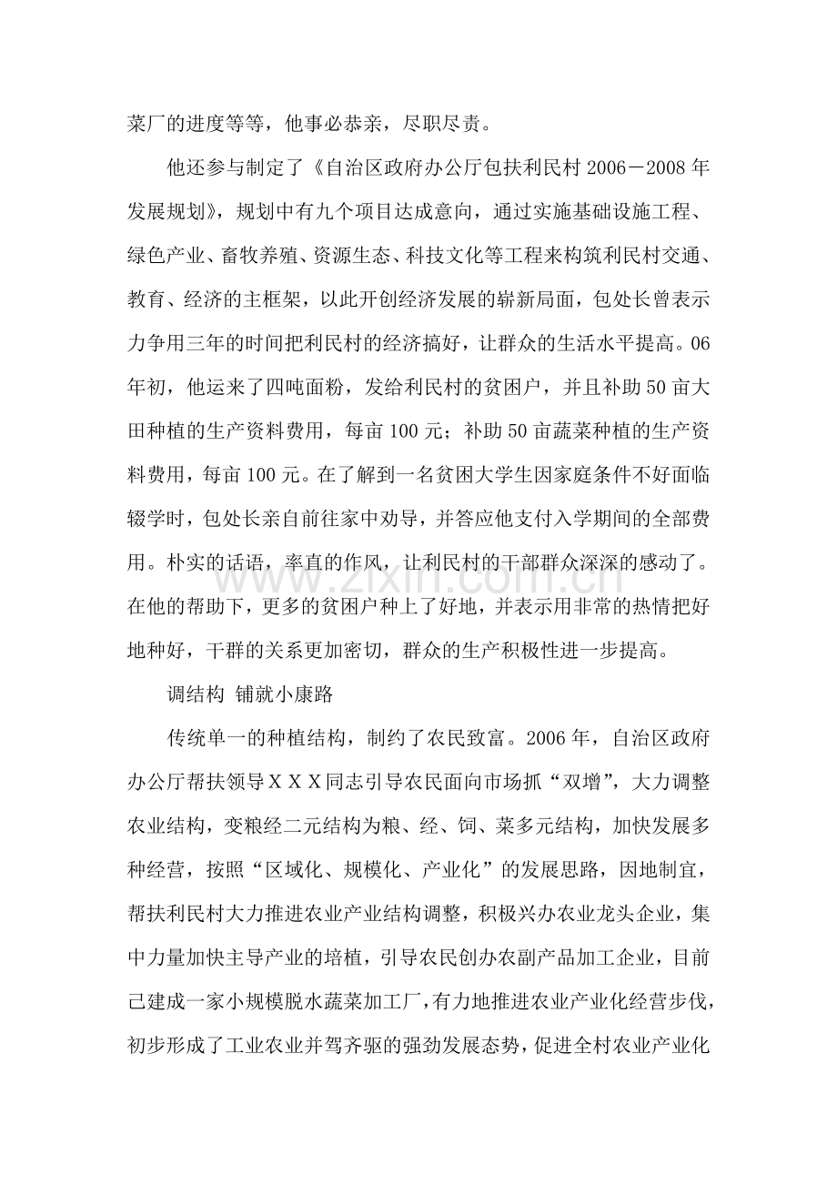 自治区政府办公厅办案处长扶贫工作先进事迹材料.doc_第2页