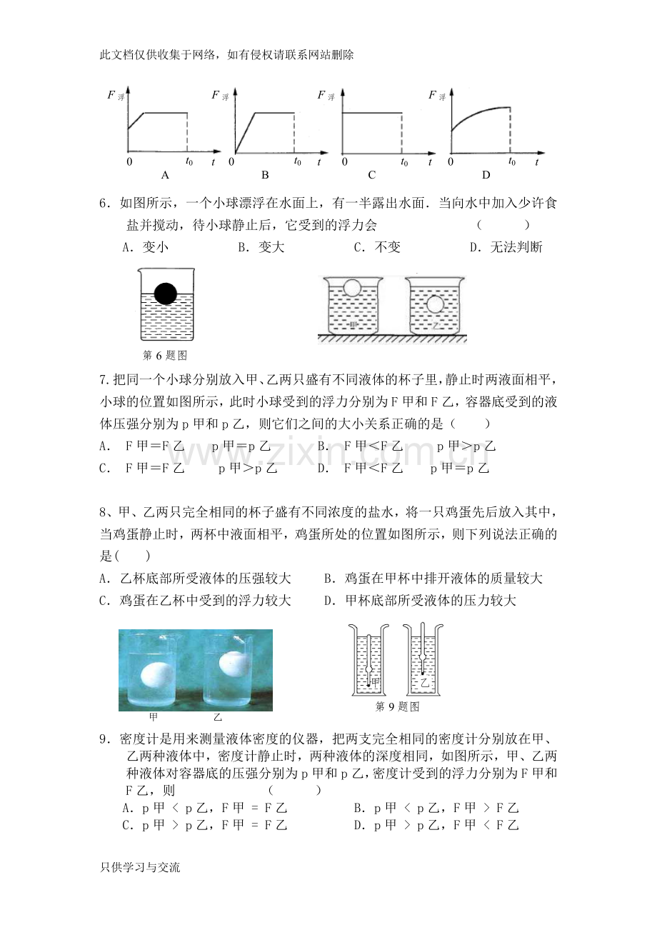 浮力专题复习讲义(修)资料讲解.doc_第2页