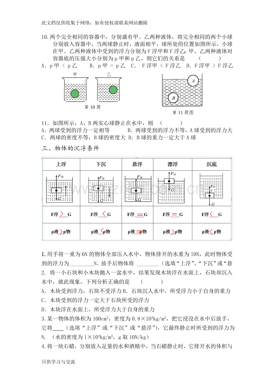 浮力专题复习讲义(修)资料讲解.doc_第3页