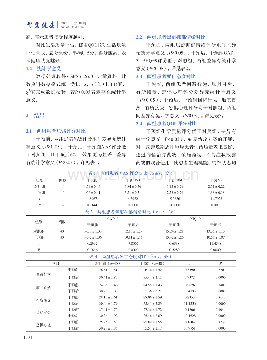 姑息治疗对晚期恶性肿瘤患者近期生活质量改善的分析.pdf_第3页