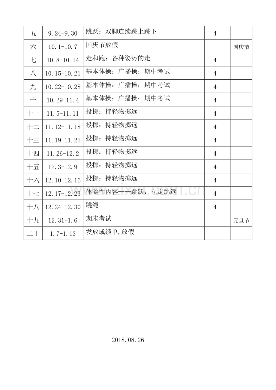 小学二年级体育上册教学计划.doc_第3页