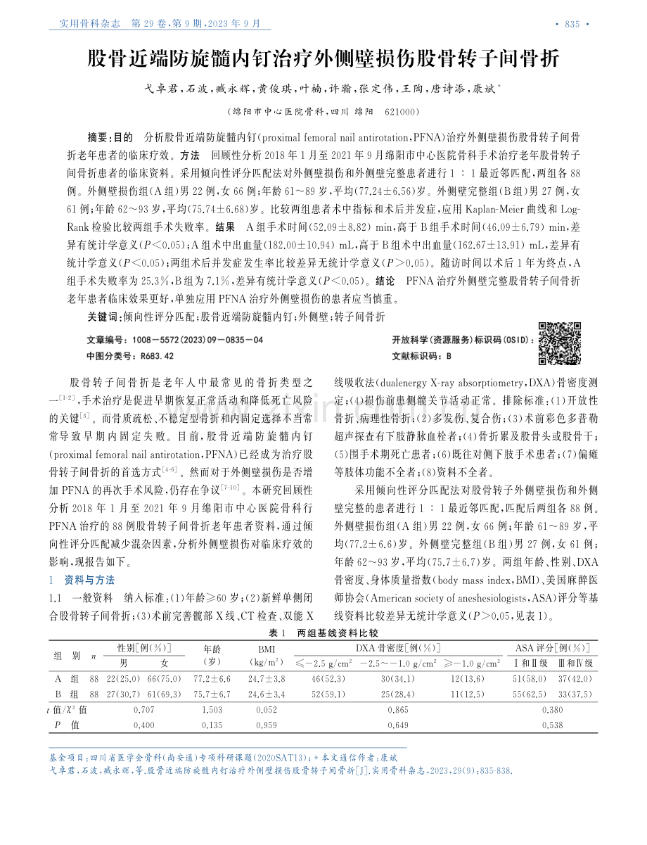 股骨近端防旋髓内钉治疗外侧壁损伤股骨转子间骨折.pdf_第1页