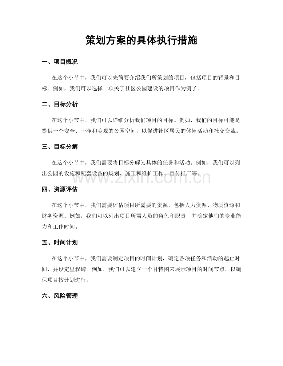 策划方案的具体执行措施.docx_第1页