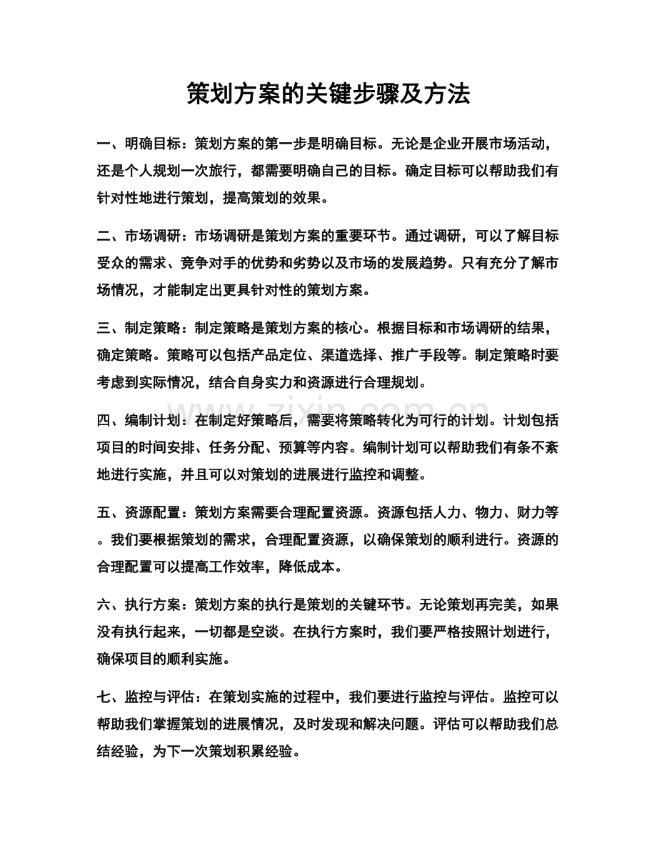 策划方案的关键步骤及方法.docx_第1页