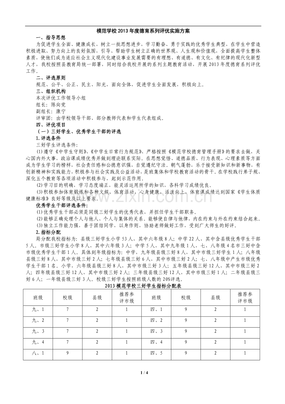 模范学校德育评优方案.doc_第1页