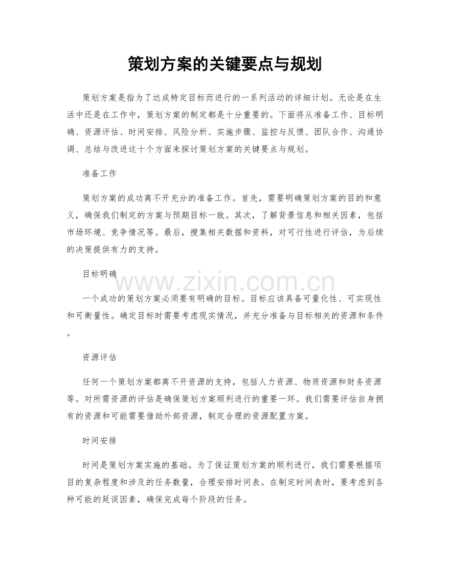 策划方案的关键要点与规划.docx_第1页