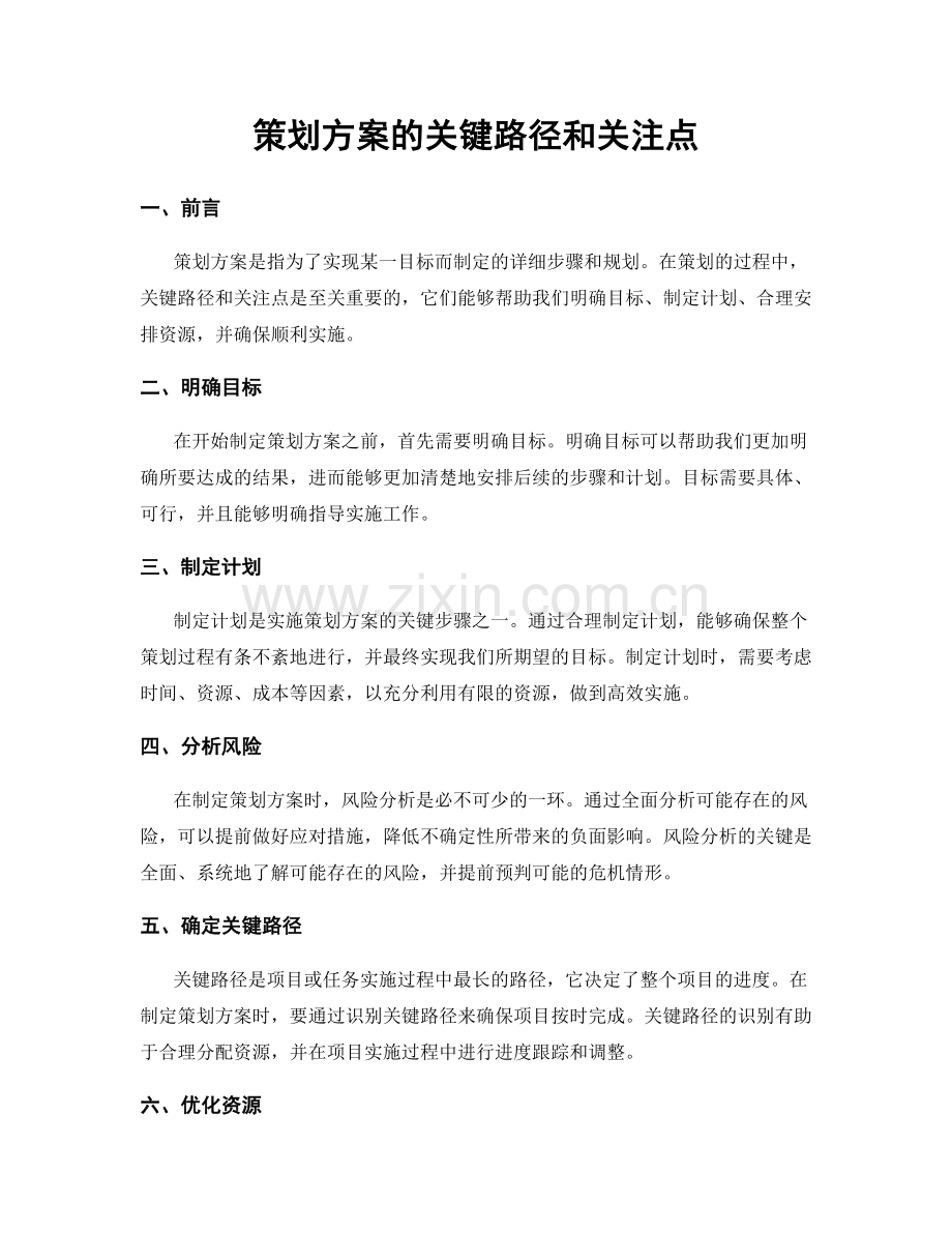 策划方案的关键路径和关注点.docx_第1页