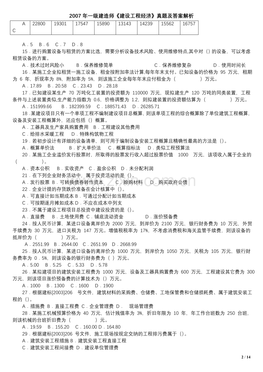 一级建造师建设工程经济真题及答案解析.doc_第2页