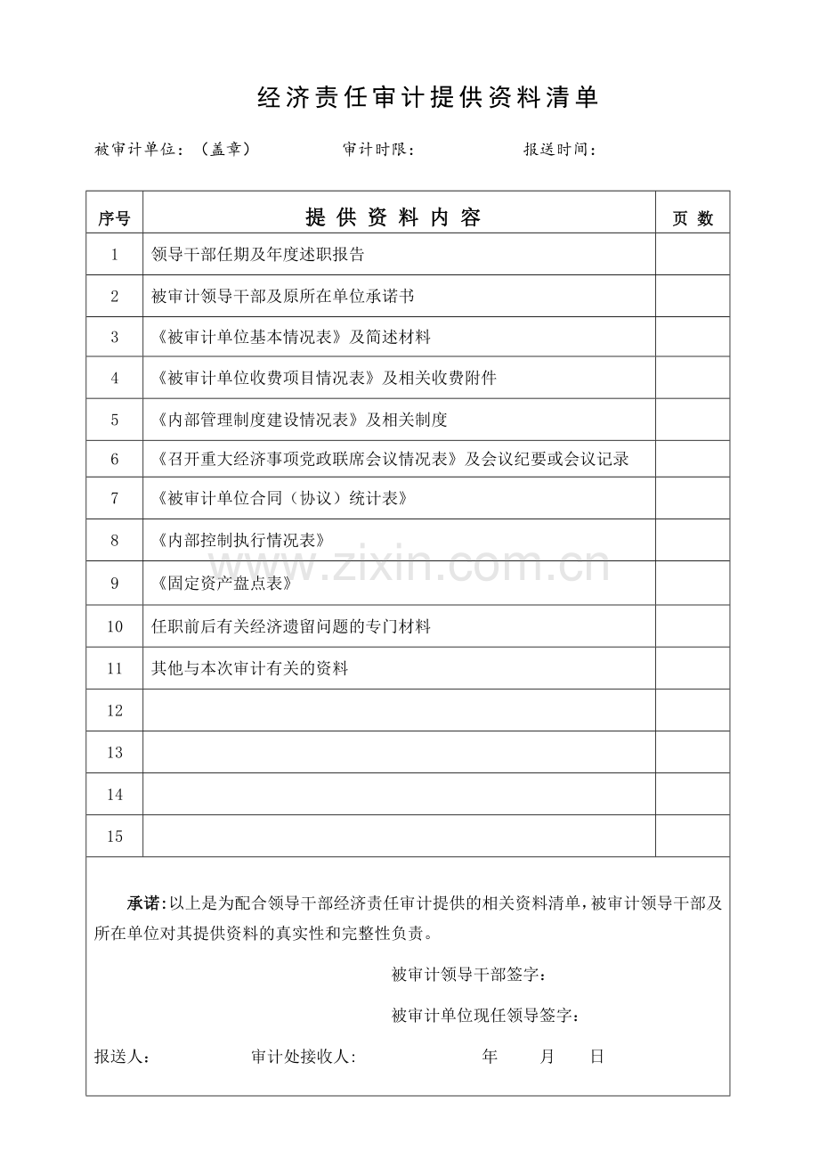 经济责任审计提供资料清单.doc_第1页