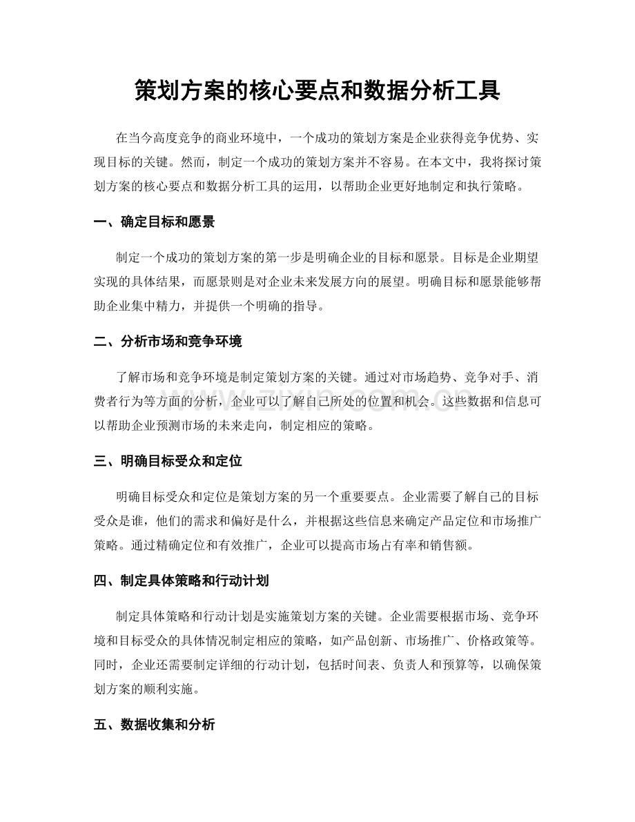 策划方案的核心要点和数据分析工具.docx_第1页