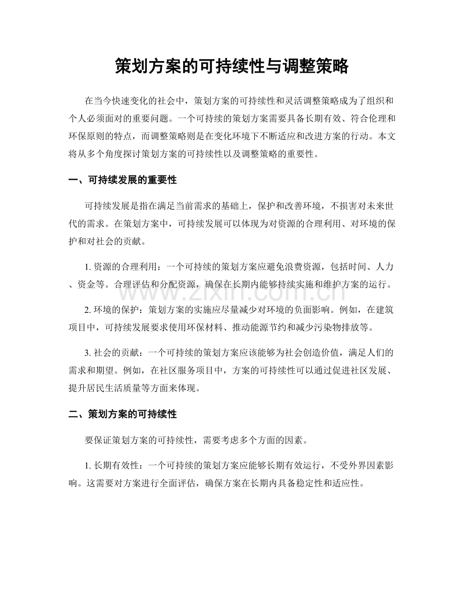 策划方案的可持续性与调整策略.docx_第1页