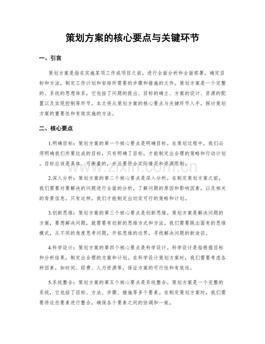 策划方案的核心要点与关键环节.docx_第1页