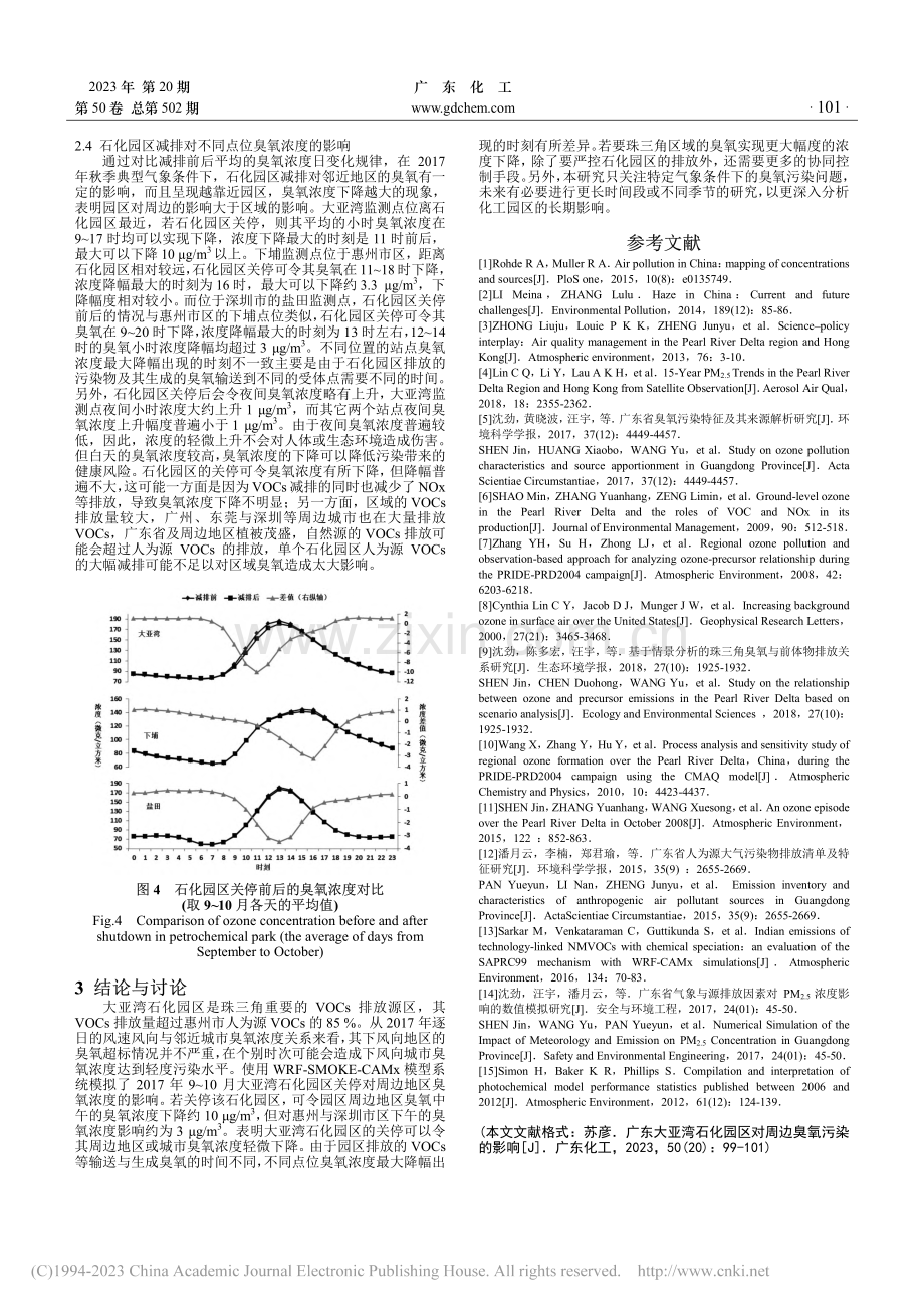 广东大亚湾石化园区对周边臭氧污染的影响_苏彦.pdf_第3页