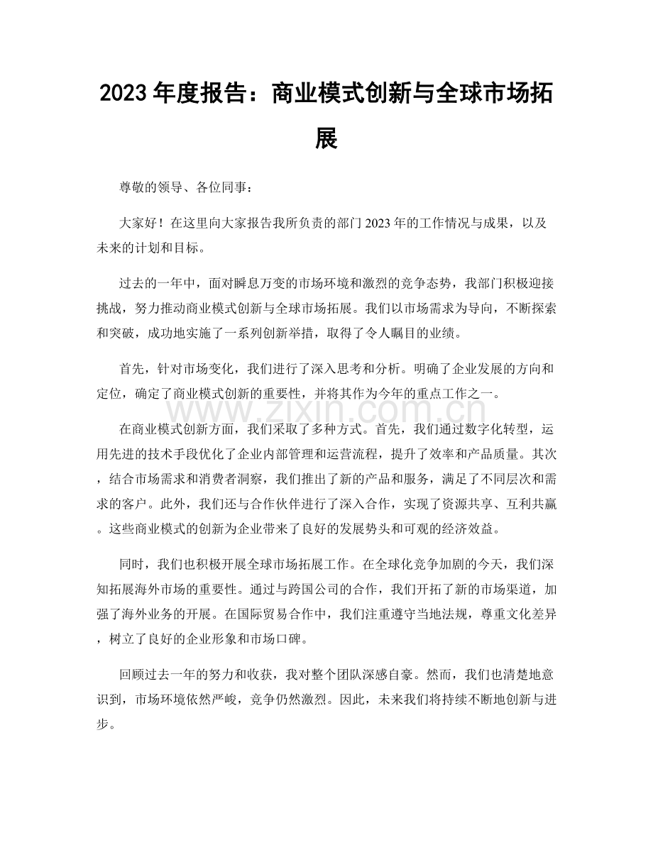 2023年度报告：商业模式创新与全球市场拓展.docx_第1页