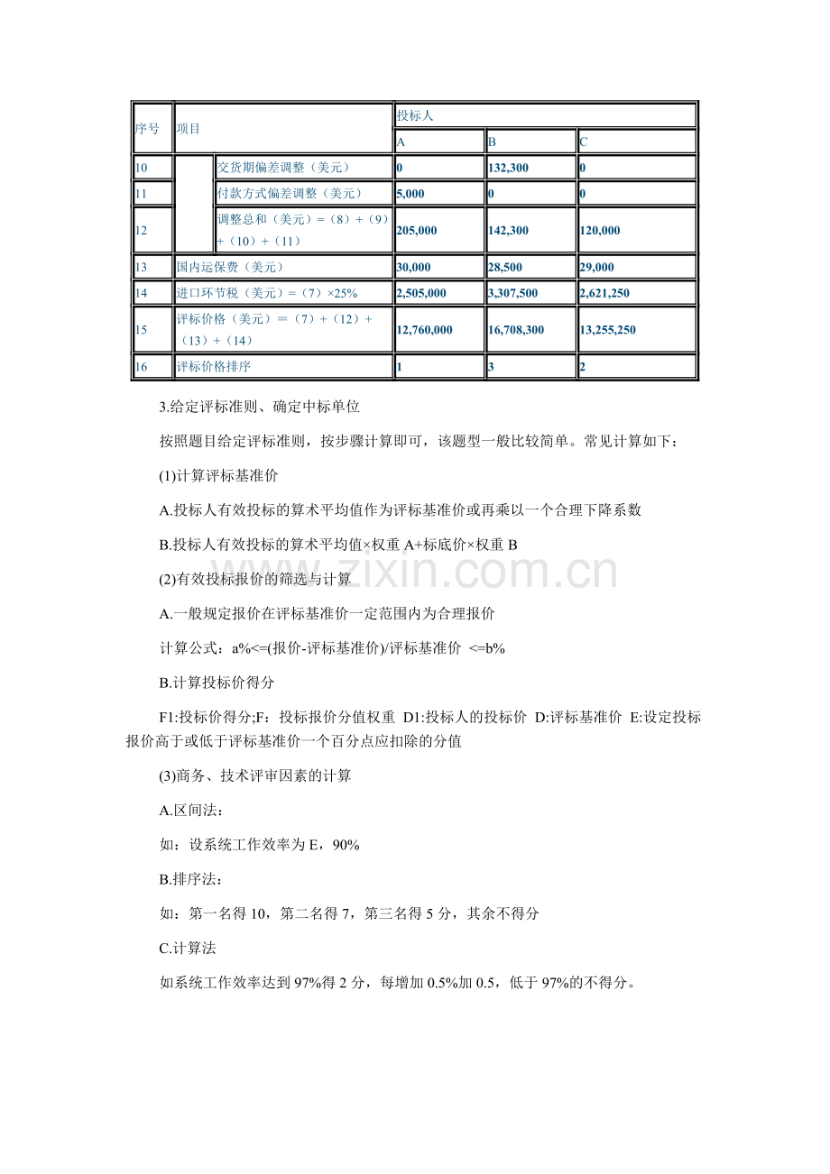 2013年招标师考试案例分析题知识点总结：计算题2.doc_第2页