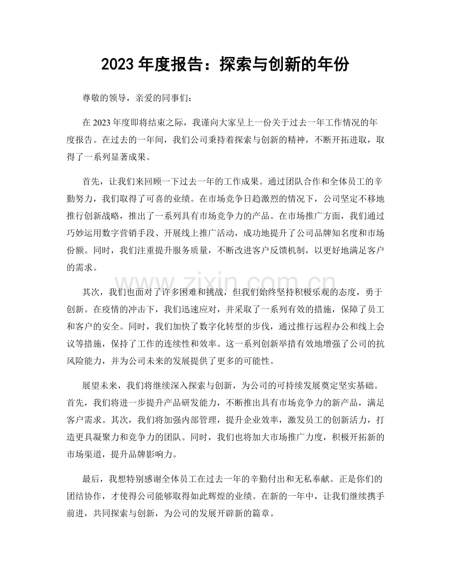 2023年度报告：探索与创新的年份.docx_第1页