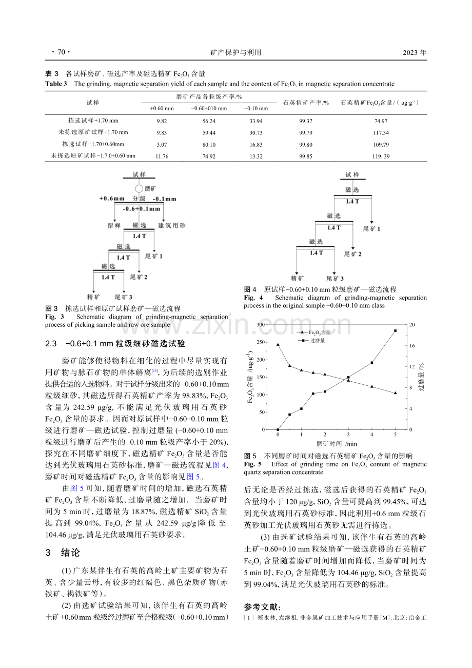 广东某高岭土矿中石英选矿提纯试验研究.pdf_第3页